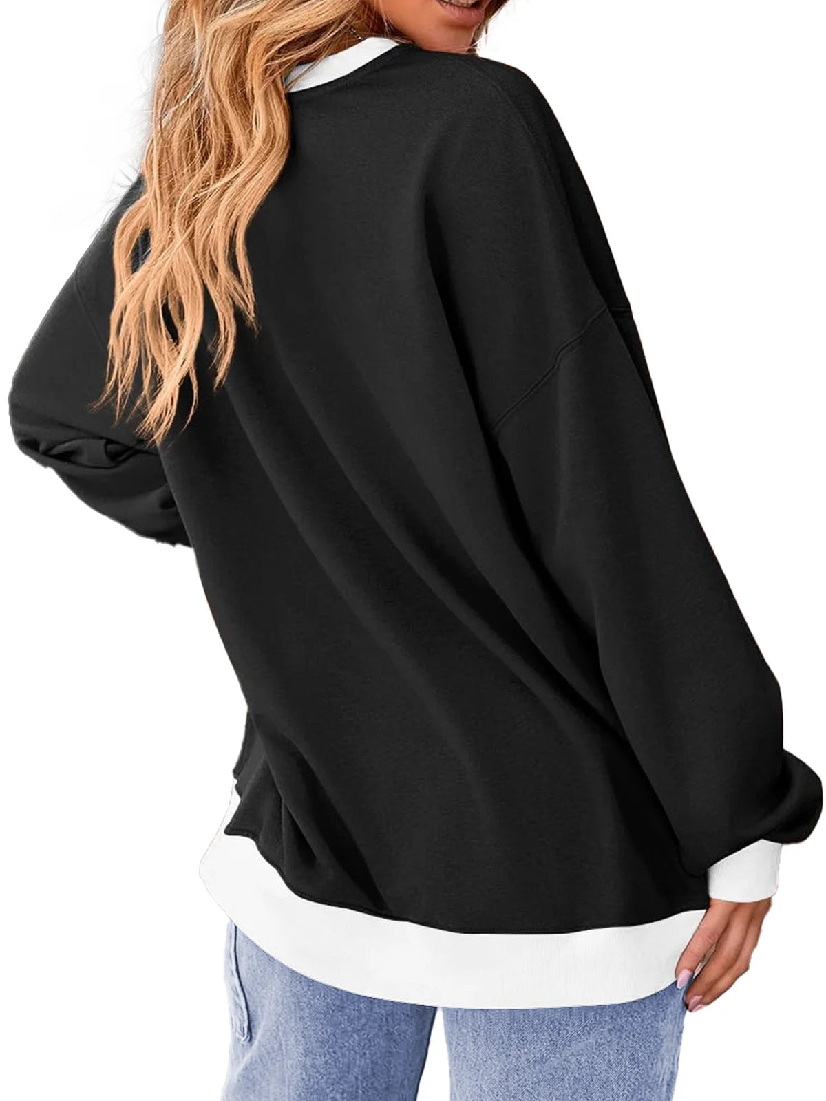 Color Block Sweatshirts for Women Crewneck Long Sleeve Oversized Pullover Tops Casual Fall Outfits