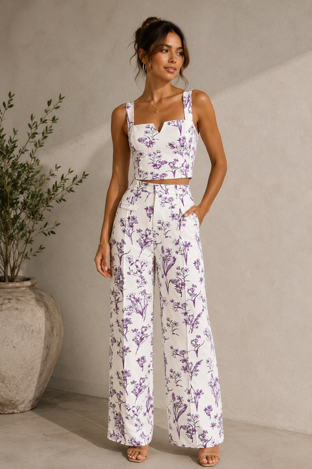 Conjunto Floral Estilo Mediterráneo