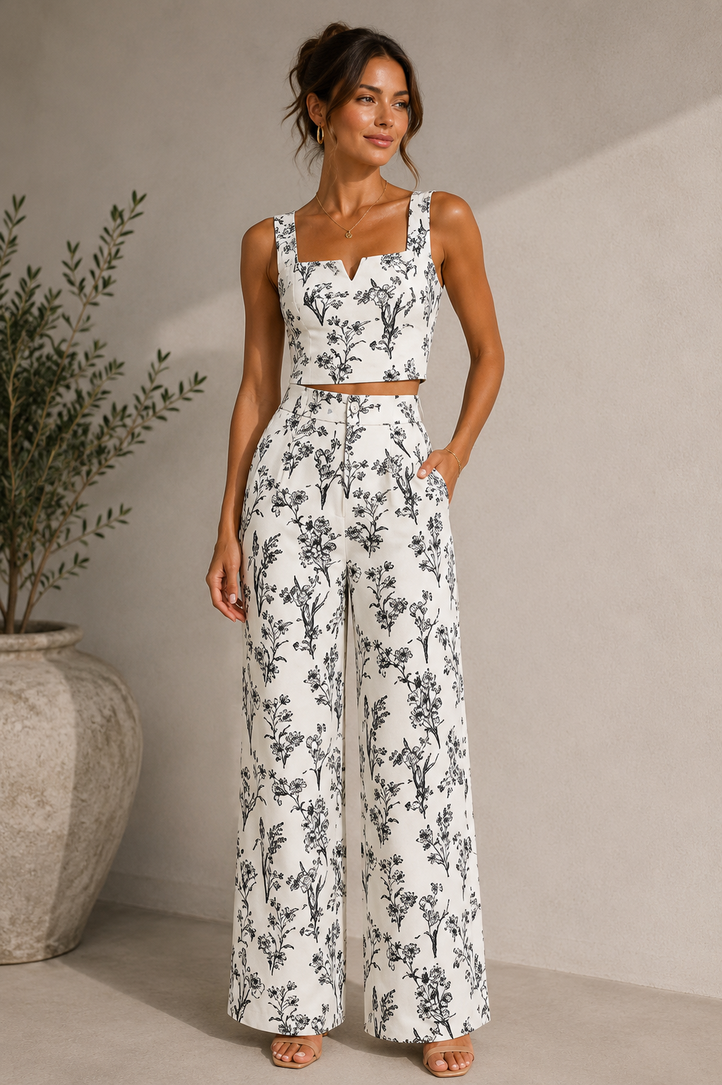 Conjunto Floral Estilo Mediterráneo
