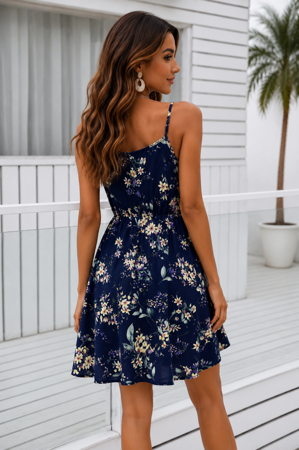 Floral Print Spaghetti Strap Summer Mini Dress